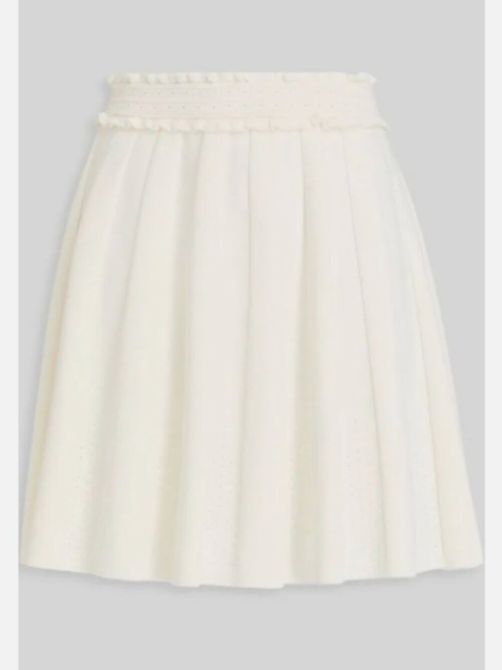 NWT Sandro Ecru stretch knit Pleated mini Skirt - size 36 / 4 US - retail $280